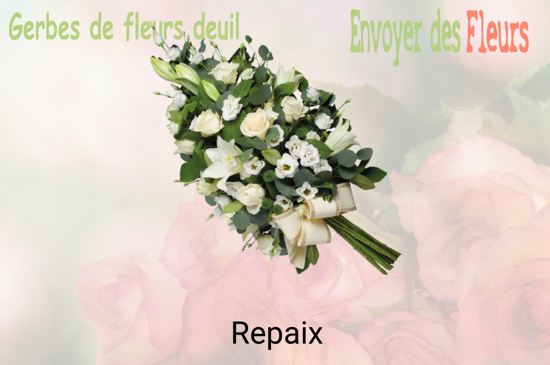 Gerbe de fleurs de deuil livrée à Repaix